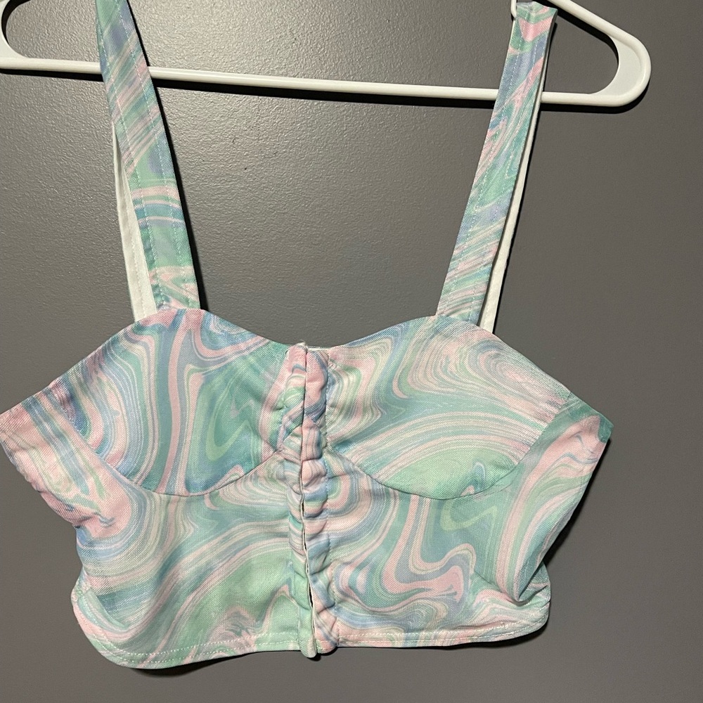 Fiestar Pastel Swirl Women's Crop Top